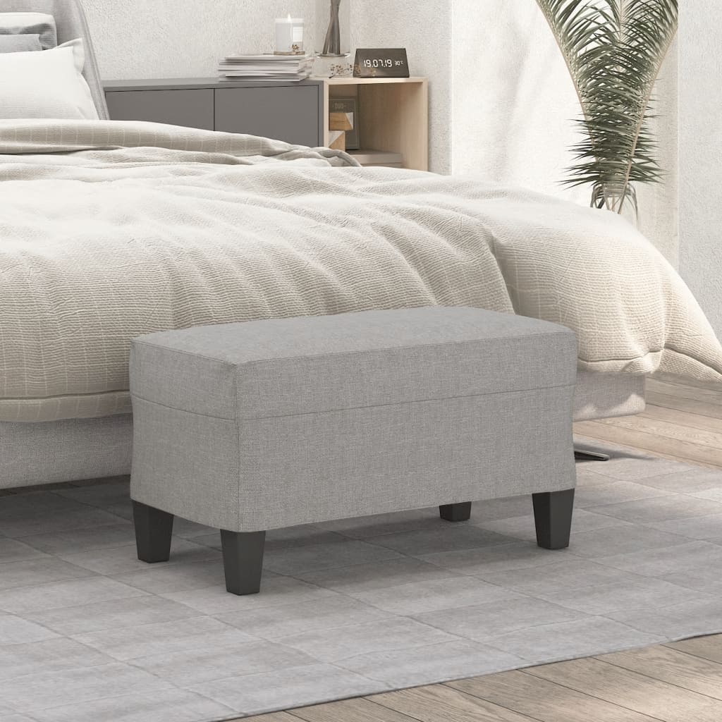 Panca Grigio chiaro 70x35x41 cm in Tessuto