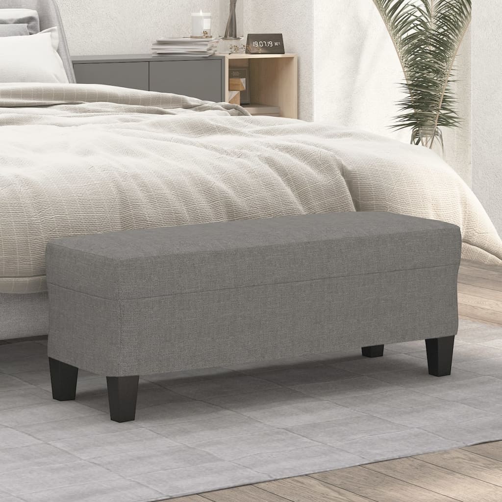 Panca Grigio Scuro 100x35x41 cm in Tessuto