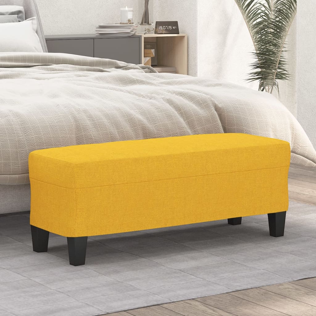 Panca Giallo Chiaro 100x35x41 cm in Tessuto