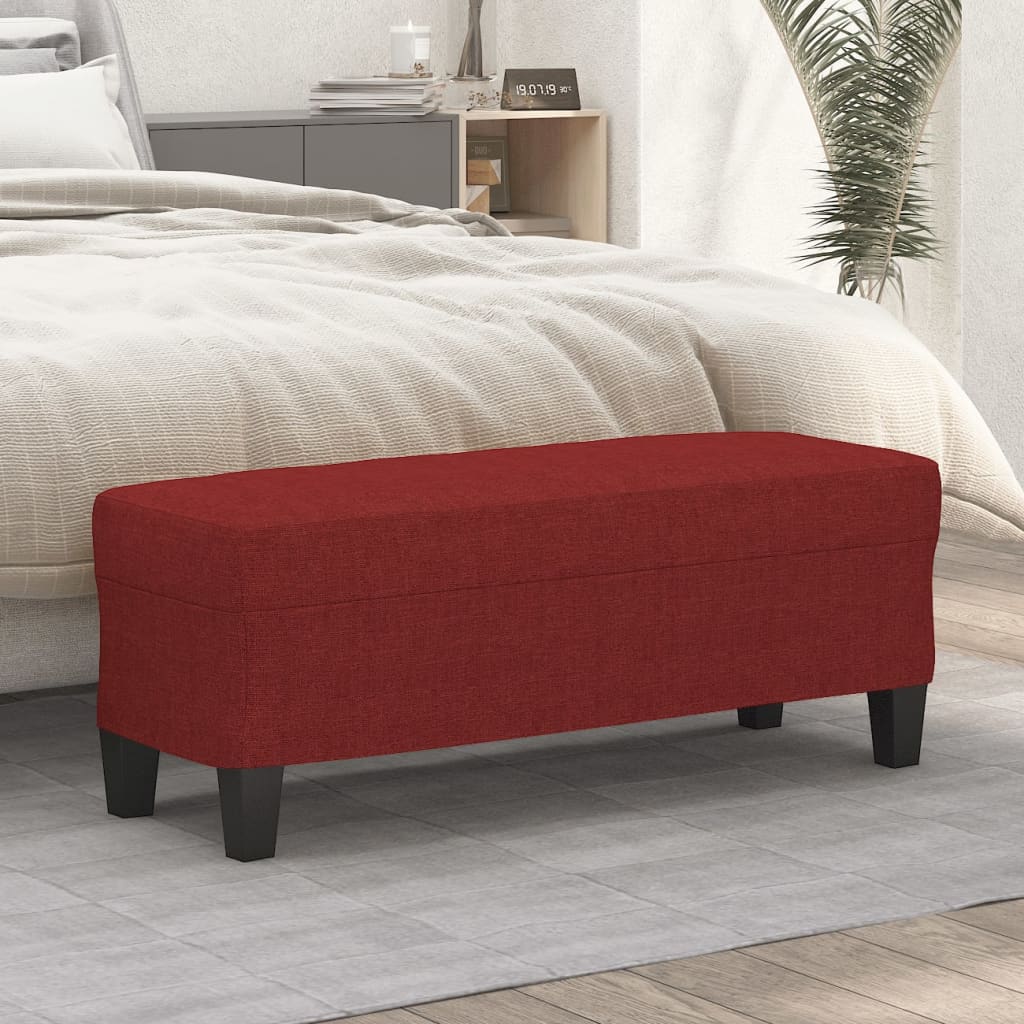 Panca Rosso Vino 100x35x41 cm in Tessuto