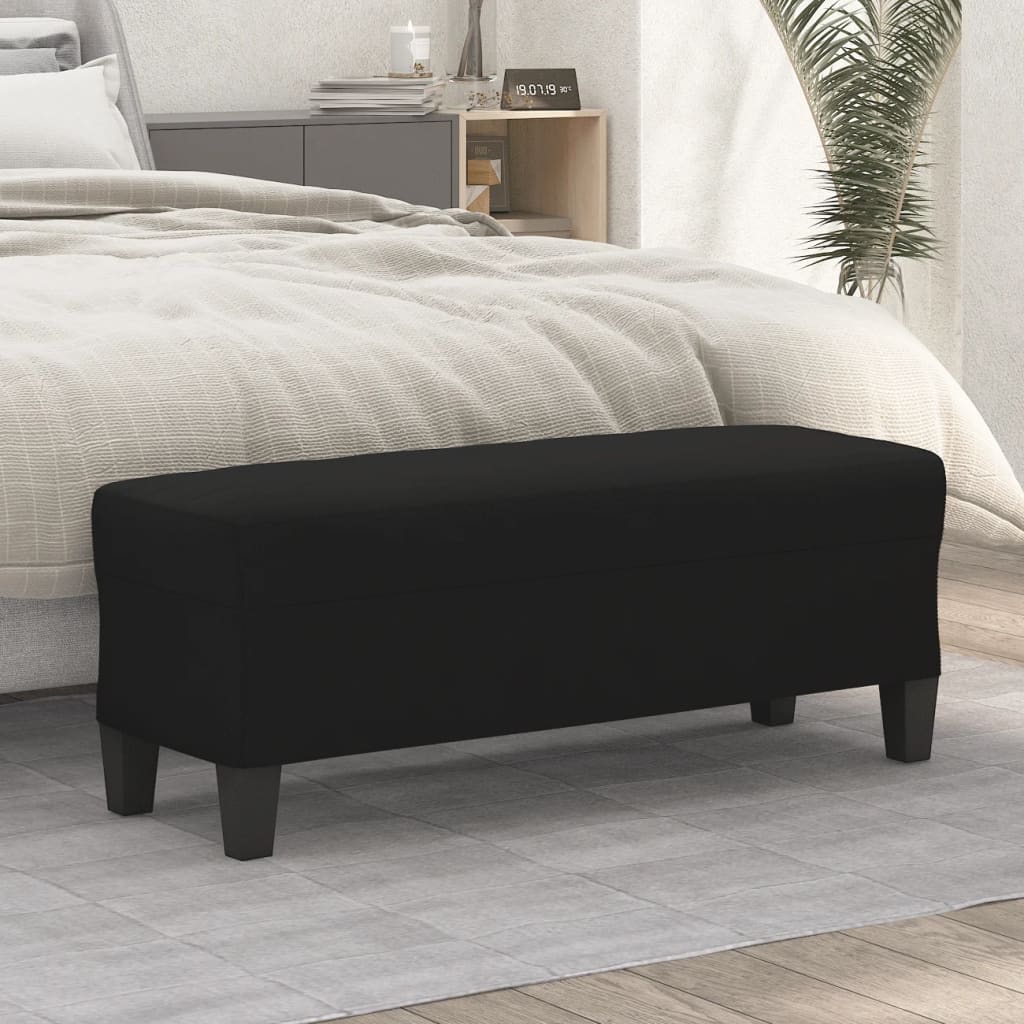 Panca Nera 100x35x41 cm in Microfibra