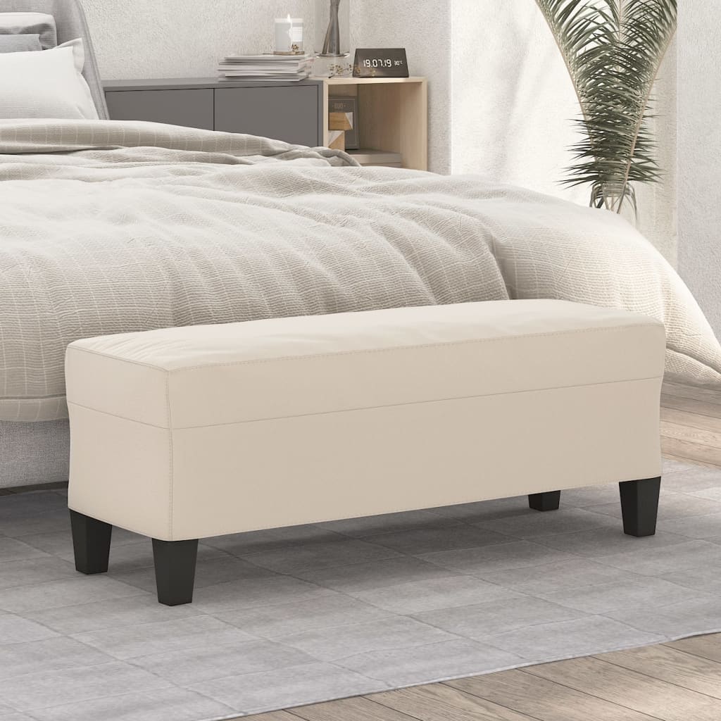 Panca crema 100x35x41 cm in Microfibra