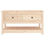 Tavolino da Salotto 102x49x55 cm in Legno Massello di Pino