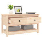 Tavolino da Salotto 102x49x55 cm in Legno Massello di Pino