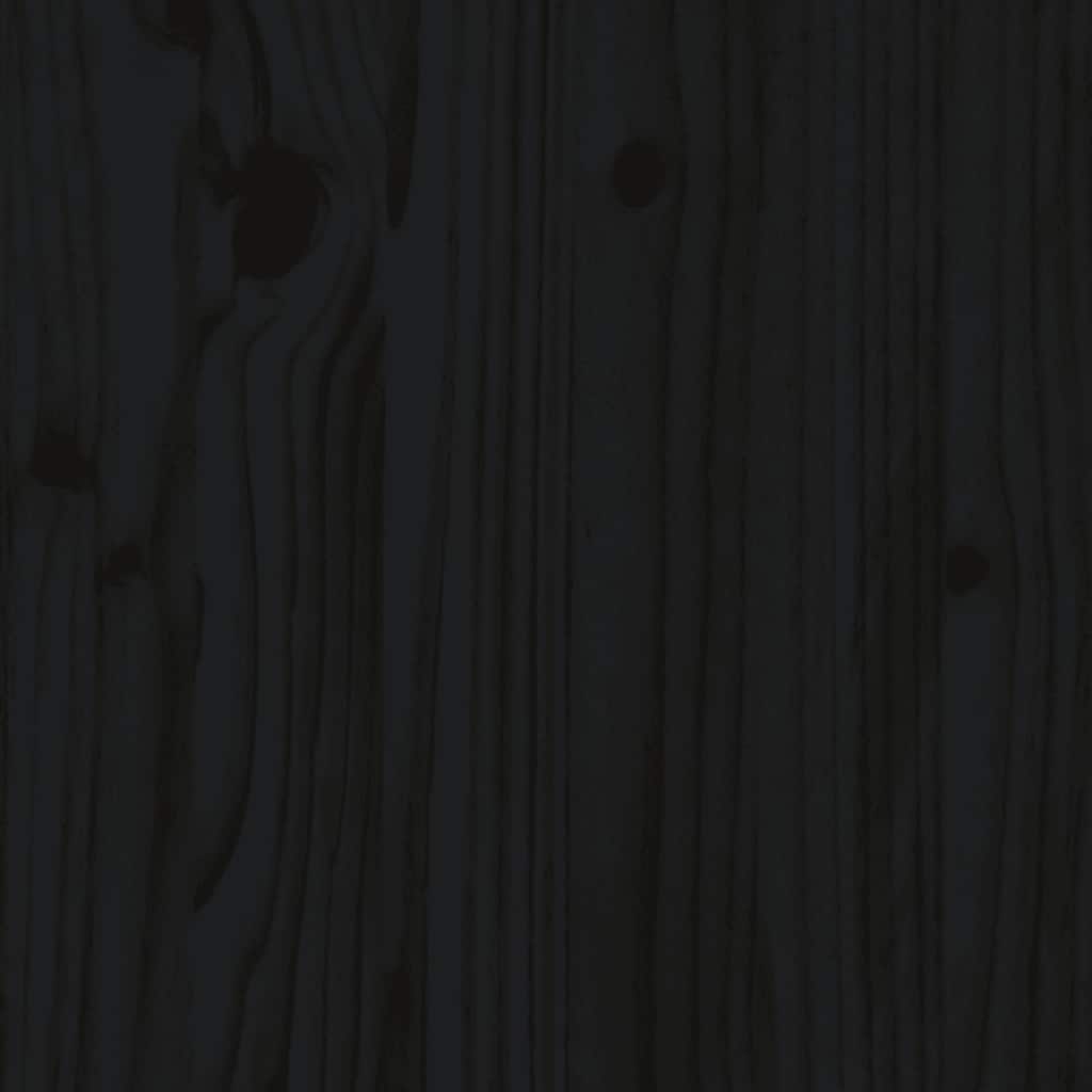 Tavolino da Salotto Nero 102x49x55 cm in Legno Massello di Pino