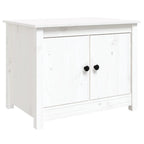 Tavolino da Salotto Bianco 71x49x55cm in Legno Massello di Pino