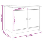 Tavolino da Salotto Bianco 71x49x55cm in Legno Massello di Pino