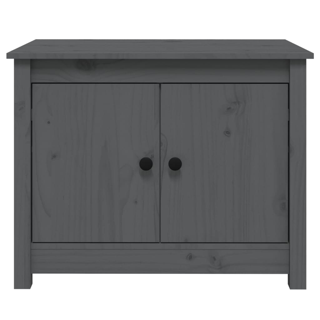 Tavolino da Salotto Grigio 71x49x55cm in Legno Massello di Pino