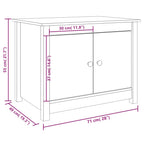 Tavolino da Salotto Grigio 71x49x55cm in Legno Massello di Pino