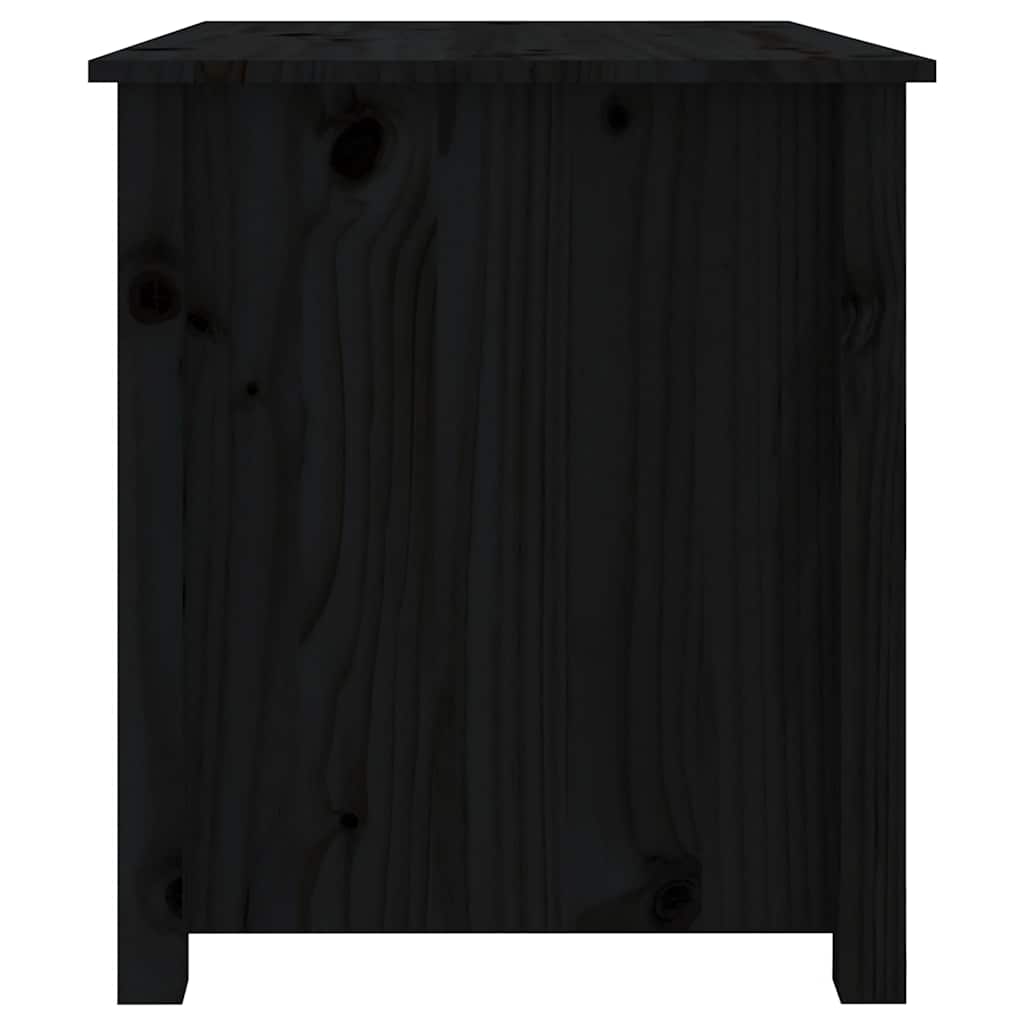 Tavolino da Salotto Nero 71x49x55cm in Legno Massello di Pino