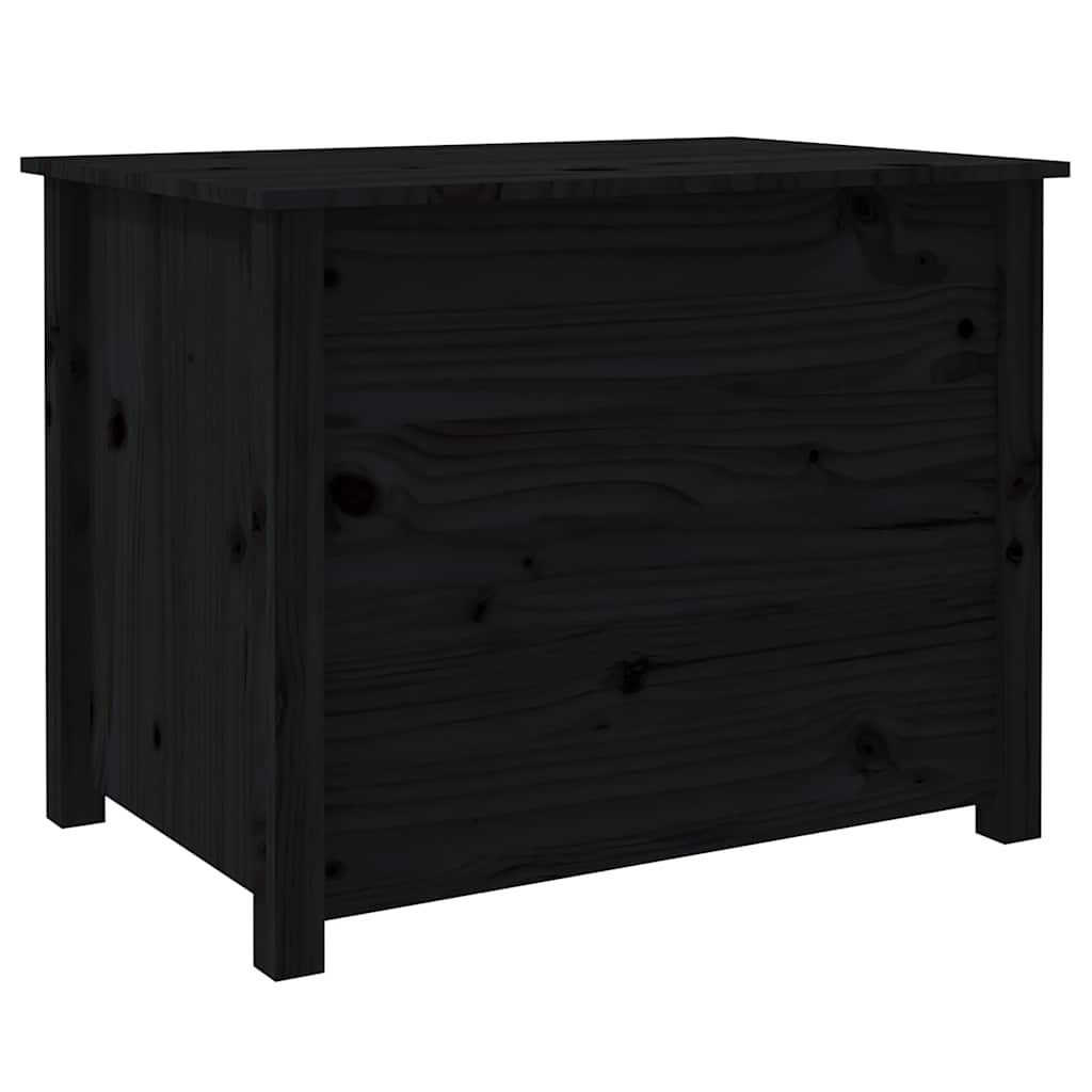 Tavolino da Salotto Nero 71x49x55cm in Legno Massello di Pino