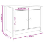 Tavolino da Salotto Nero 71x49x55cm in Legno Massello di Pino
