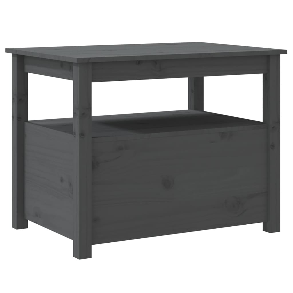 Tavolino da Salotto Grigio 71x49x55cm in Legno Massello di Pino