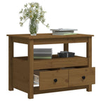 Tavolino da Salotto ambra 71x49x55 cm in Legno Massello di Pino