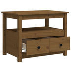 Tavolino da Salotto ambra 71x49x55 cm in Legno Massello di Pino