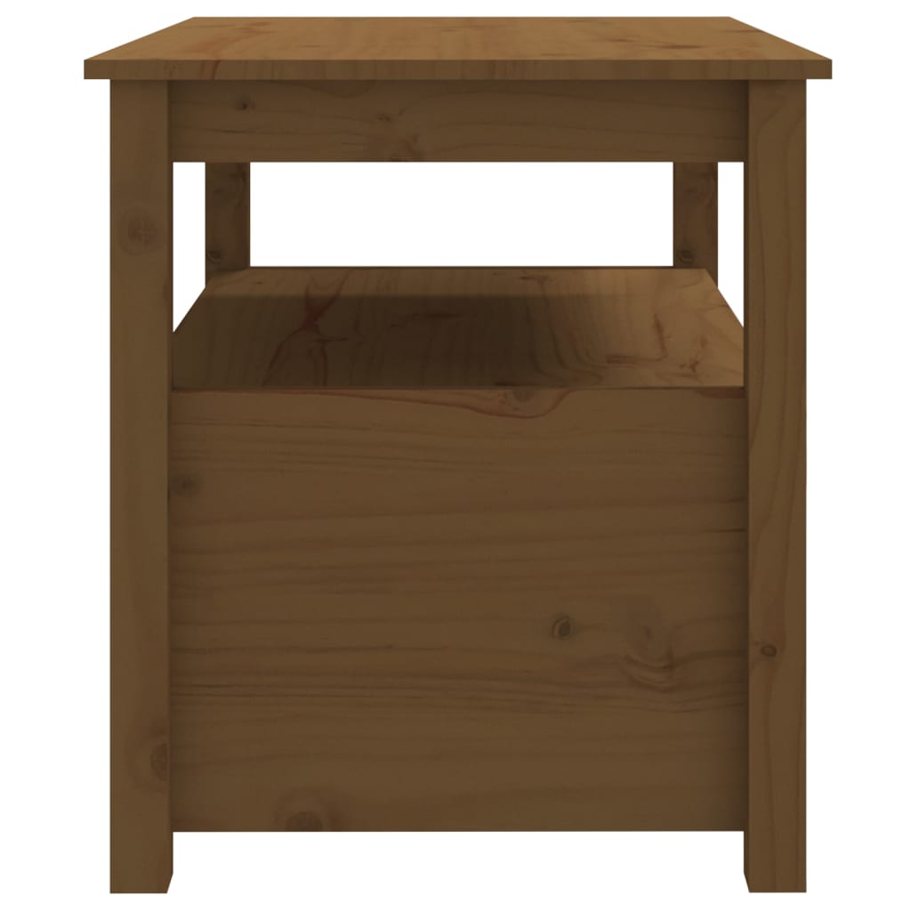 Tavolino da Salotto ambra 71x49x55 cm in Legno Massello di Pino