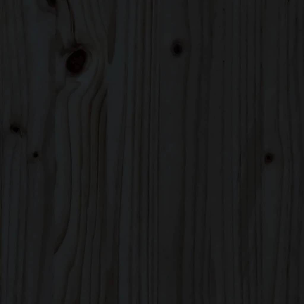 Tavolino da Salotto Nero 71x49x55cm in Legno Massello di Pino