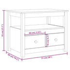 Tavolino da Salotto Nero 71x49x55cm in Legno Massello di Pino