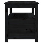 Tavolino da Salotto Nero 71x49x55cm in Legno Massello di Pino