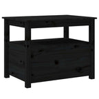 Tavolino da Salotto Nero 71x49x55cm in Legno Massello di Pino