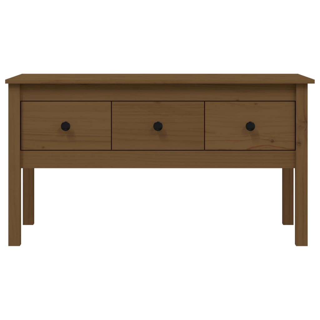 Tavolino da Salotto ambra 102x49x55cm in Legno Massello di Pino