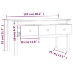 Tavolino da Salotto ambra 102x49x55cm in Legno Massello di Pino