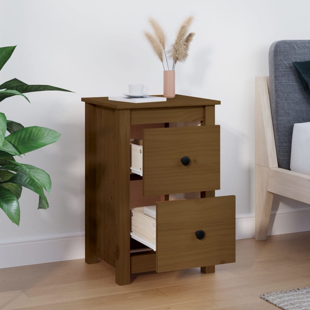 Comodino ambra 40x35x61,5 cm in Legno Massello di Pino
