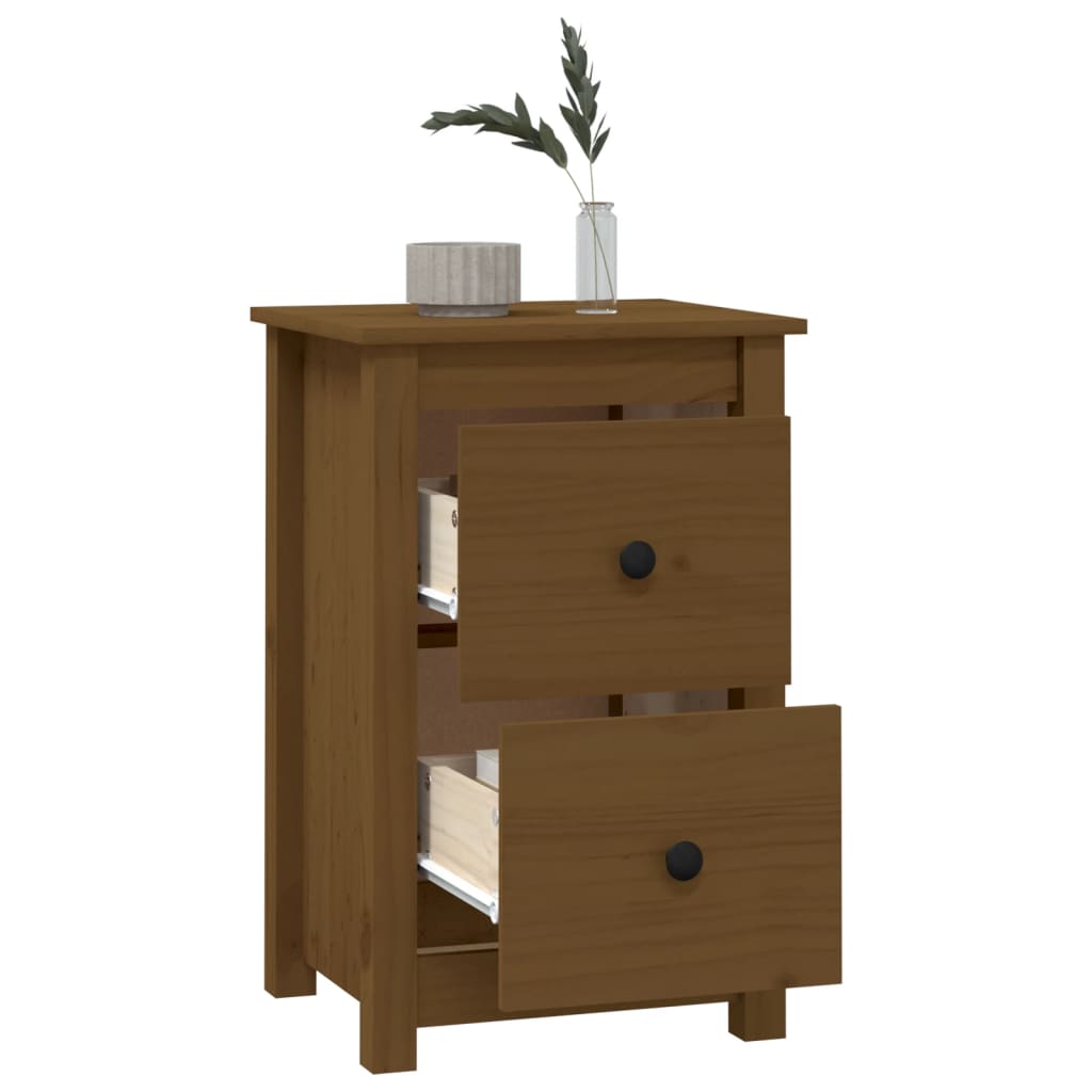 Comodino ambra 40x35x61,5 cm in Legno Massello di Pino