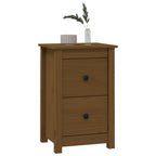 Comodini 2 pz ambra 40x35x61,5 cm in Legno Massello di Pino