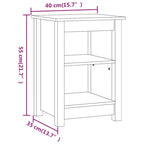 Comodino 40x35x55 cm in Legno Massello di Pino