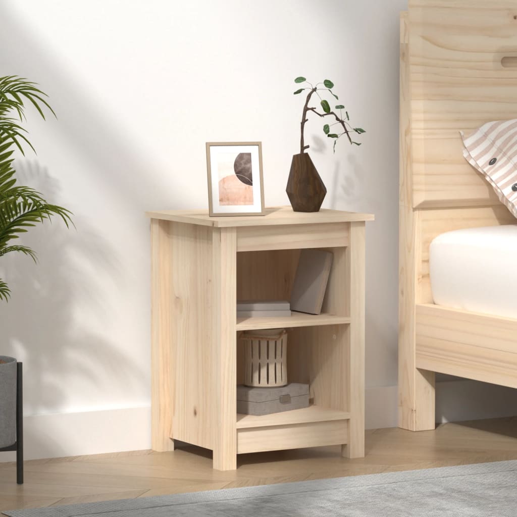 Comodino 40x35x55 cm in Legno Massello di Pino