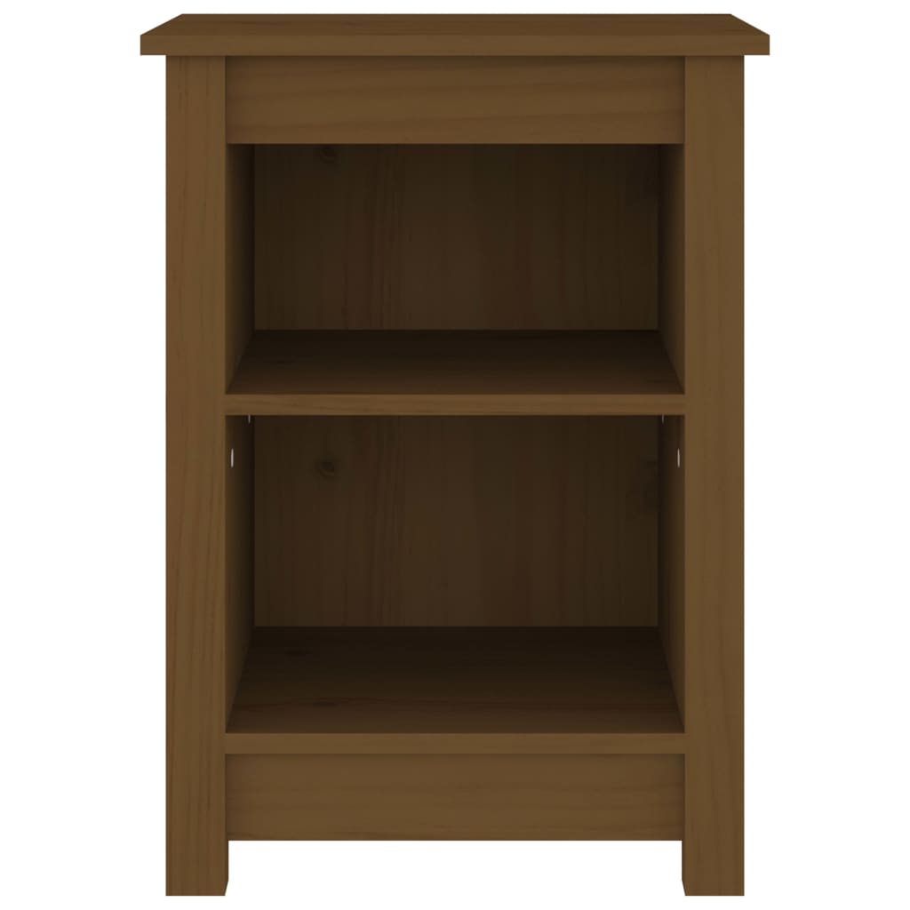Comodino Marrone Ambrato 40x35x55 cm in Legno Massello di Pino