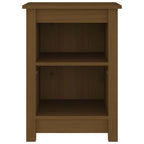 Comodino Marrone Ambrato 40x35x55 cm in Legno Massello di Pino
