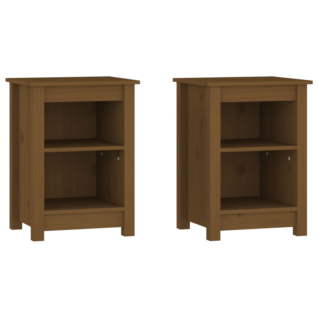 Comodini 2 pz ambra 40x35x55 cm in Legno Massello di Pino