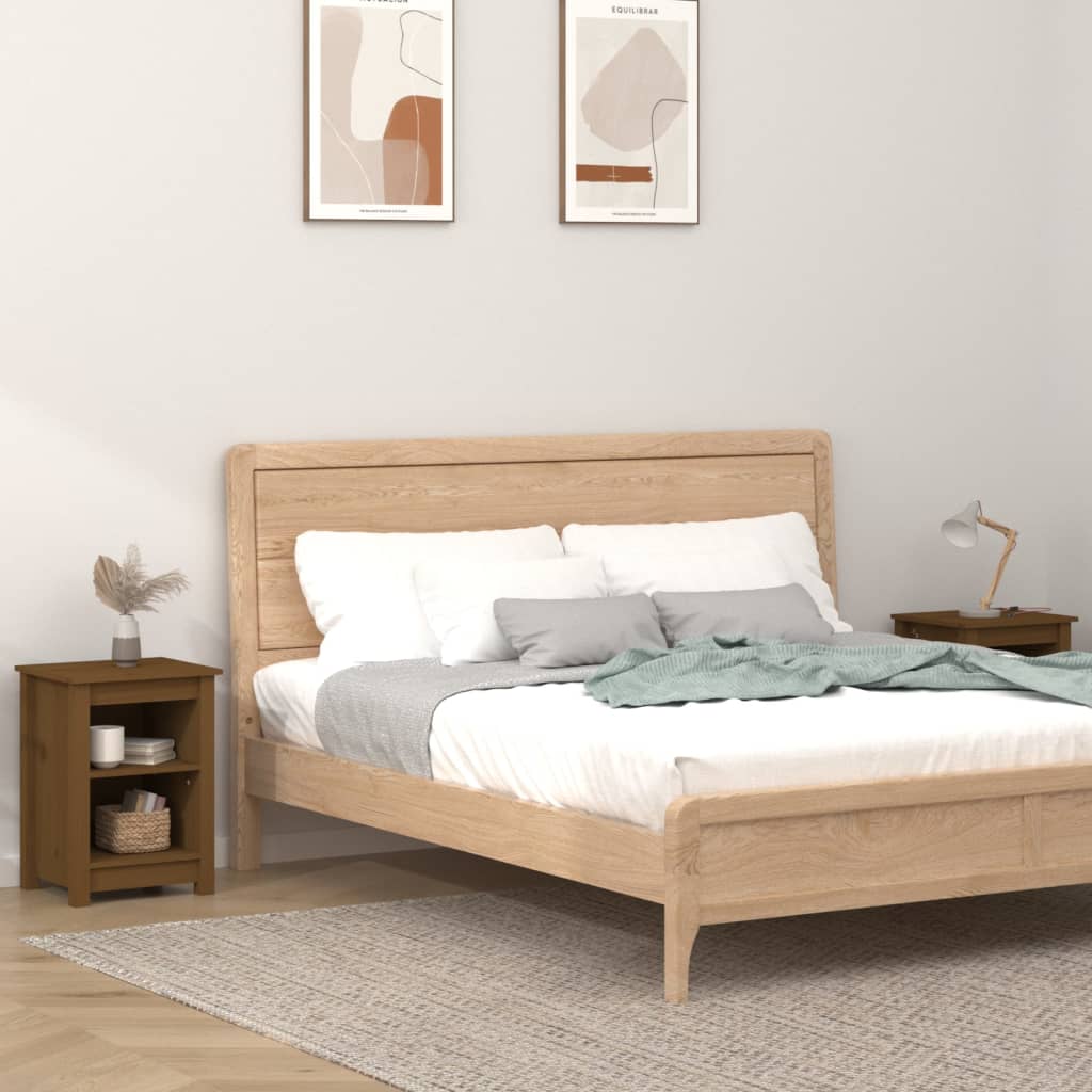 Comodini 2 pz ambra 40x35x55 cm in Legno Massello di Pino