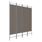 Divisorio a 4 Pannelli Antracite 160x200 cm Tessuto