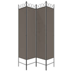 Divisorio a 4 Pannelli Antracite 160x200 cm Tessuto