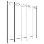 Divisorio a 5 Pannelli Bianco 200x200 cm Tessuto