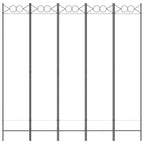 Divisorio a 5 Pannelli Bianco 200x200 cm Tessuto