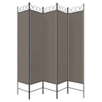 Divisorio a 5 Pannelli Antracite 200x200 cm Tessuto