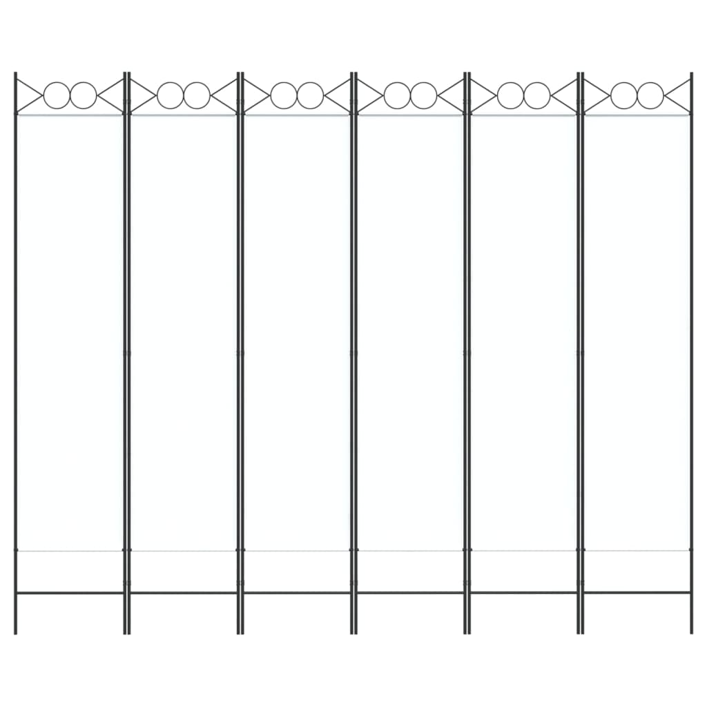 Divisorio a 4 Pannelli Bianco 240x200 cm Tessuto