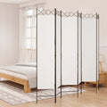 Divisorio a 4 Pannelli Bianco 240x200 cm Tessuto