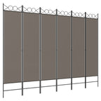Divisorio a 6 Pannelli Antracite 240x200 cm Tessuto