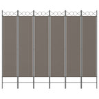 Divisorio a 6 Pannelli Antracite 240x200 cm Tessuto