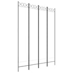 Divisorio a 4 Pannelli Bianco 160x220 cm Tessuto