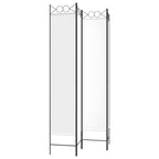 Divisorio a 4 Pannelli Bianco 160x220 cm Tessuto