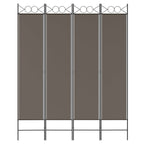 Divisorio a 4 Pannelli Antracite 160x220 cm Tessuto