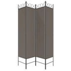 Divisorio a 4 Pannelli Antracite 160x220 cm Tessuto