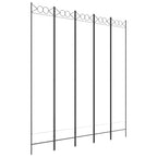 Divisorio a 5 Pannelli Bianco 200x220 cm Tessuto