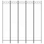Divisorio a 5 Pannelli Bianco 200x220 cm Tessuto